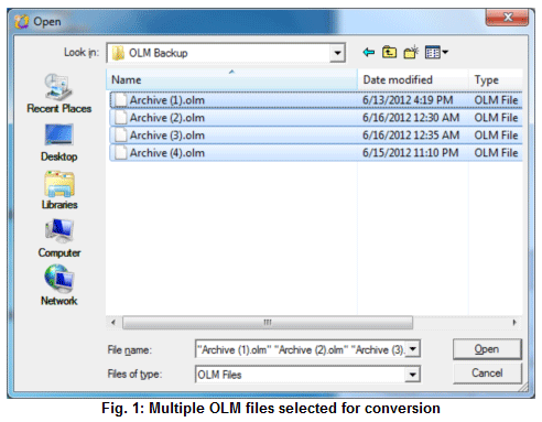 how to transfer olm files