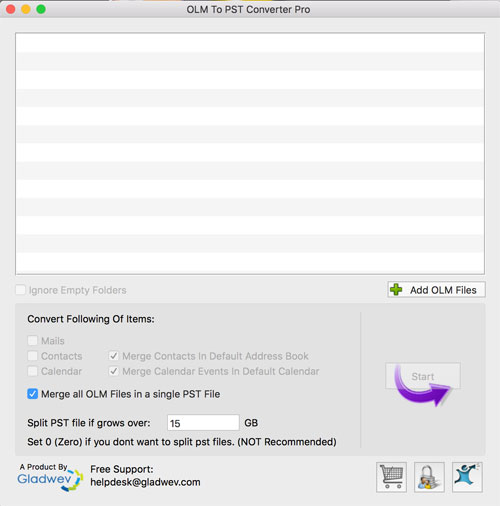 Launch Outlook Mac to PST Converter